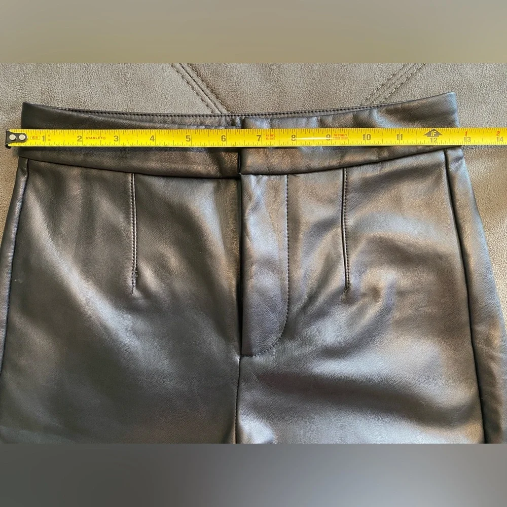 Bershka Black Flare Faux Leather Women's Pants High Rise Size XS